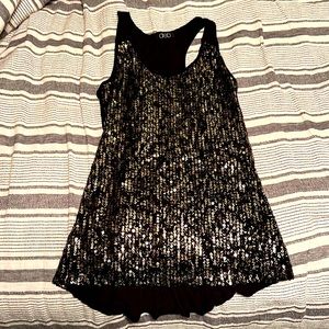 Black and gold sequin tank-M